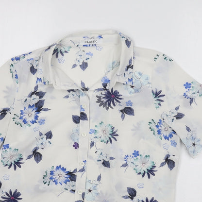 Womens UK Size S Marks and Spencer White Basic Button-Up