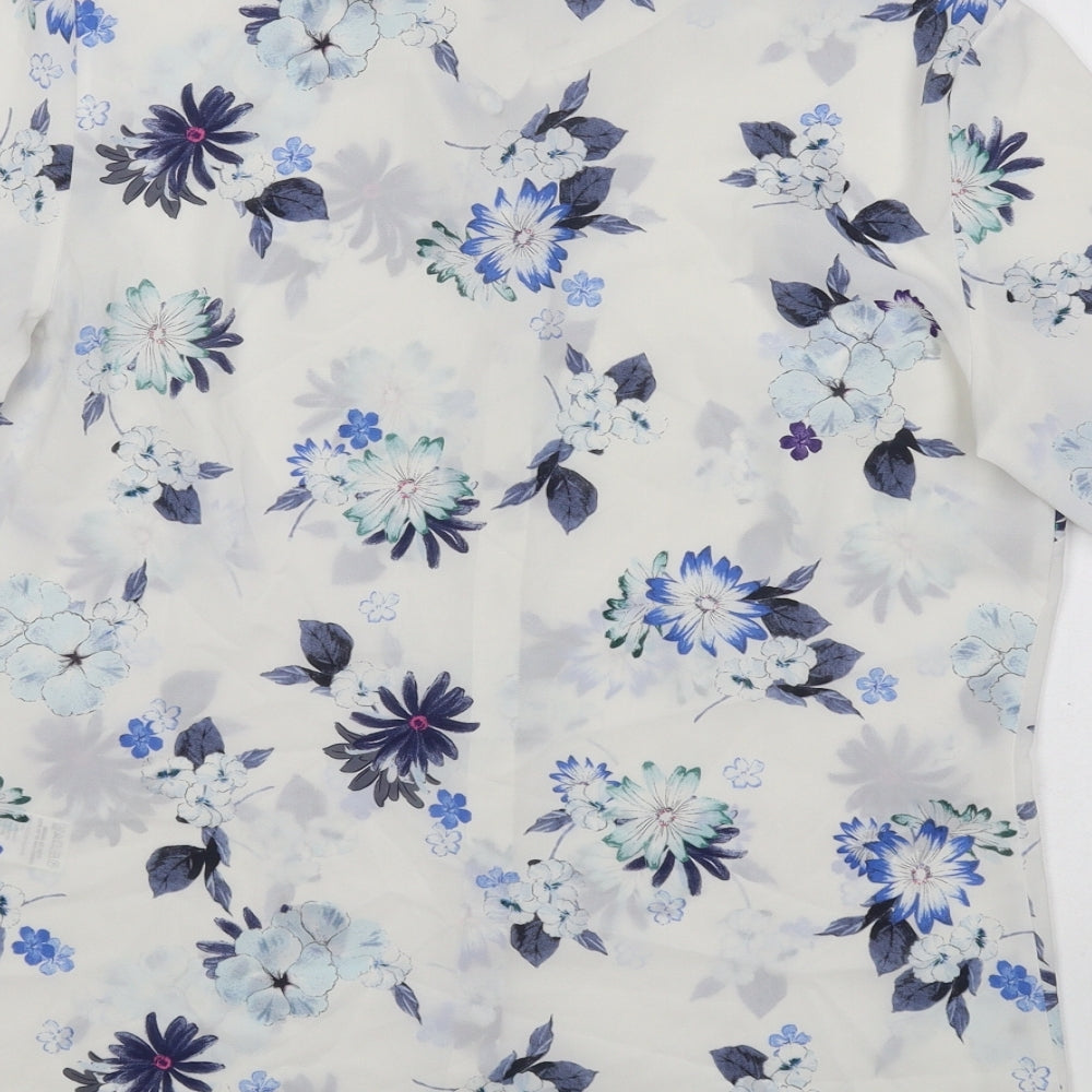 Womens UK Size S Marks and Spencer White Basic Button-Up