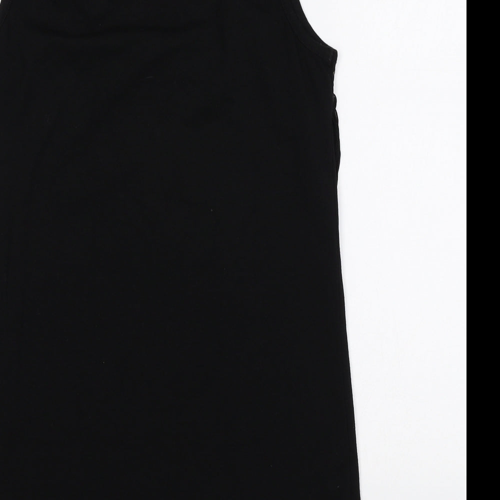Max C London Womens Black Cotton Basic Tank Size 8 Round Neck