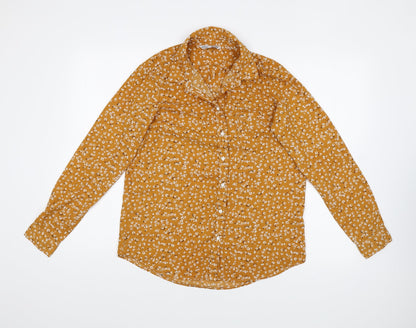 Womens UK Size S Lefties Orange Basic Button-Up
