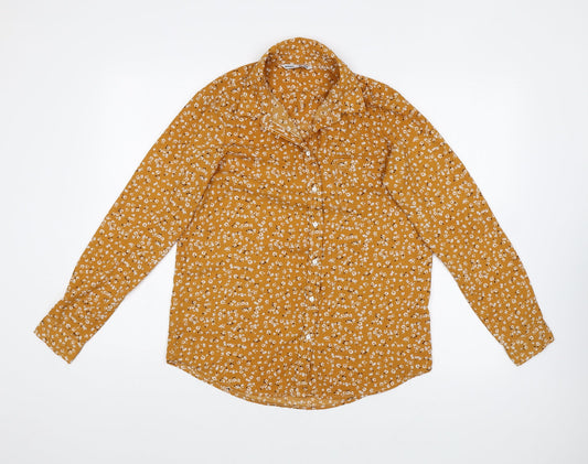Womens UK Size S Lefties Orange Basic Button-Up