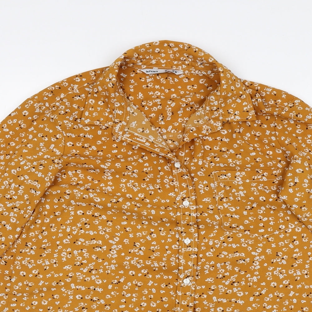 Womens UK Size S Lefties Orange Basic Button-Up