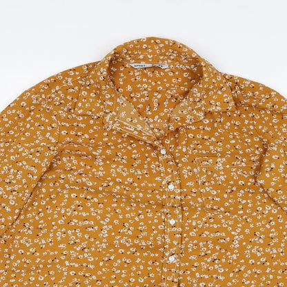 Womens UK Size S Lefties Orange Basic Button-Up