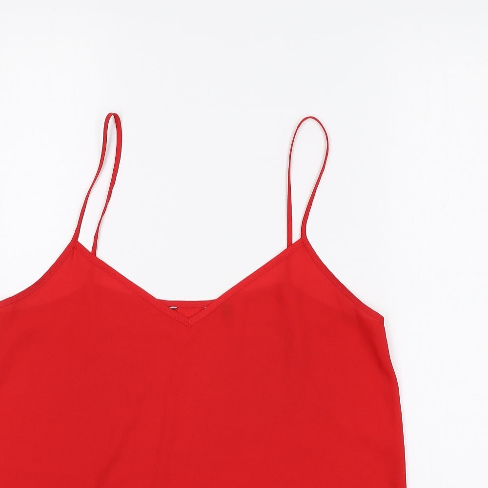Womens UK Size 10 Preworn Red Basic Tank