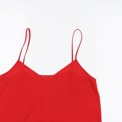 Womens UK Size 10 Preworn Red Basic Tank