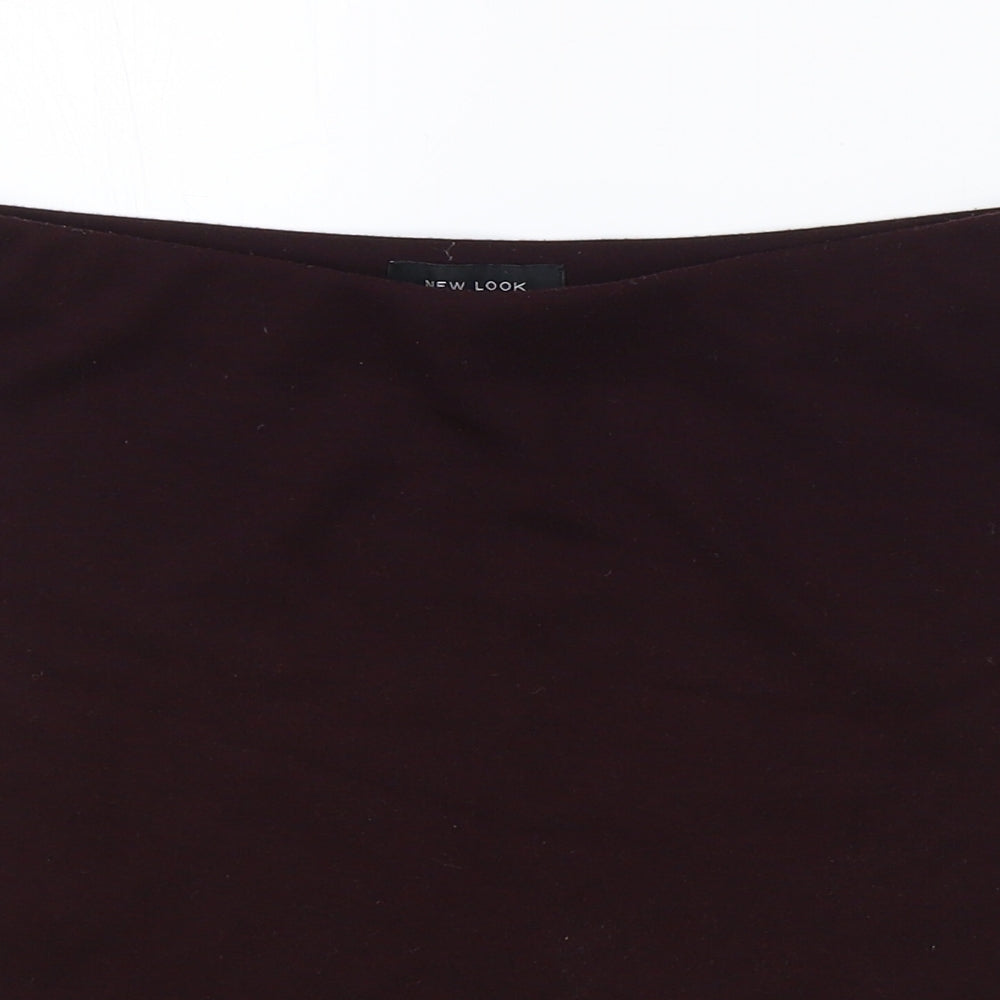 New Look Womens Red Polyester A-Line Skirt Size 8