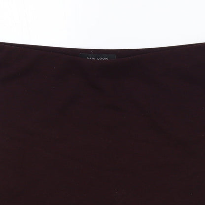 New Look Womens Red Polyester A-Line Skirt Size 8