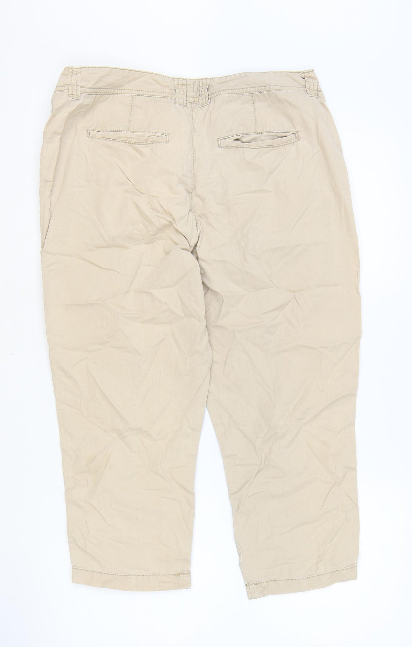 F&F Womens Brown Polyester Pedal Pusher Trousers Size 30 in Regular Zip