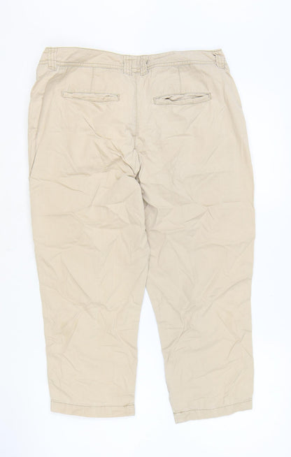 F&F Womens Brown Polyester Pedal Pusher Trousers Size 30 in Regular Zip