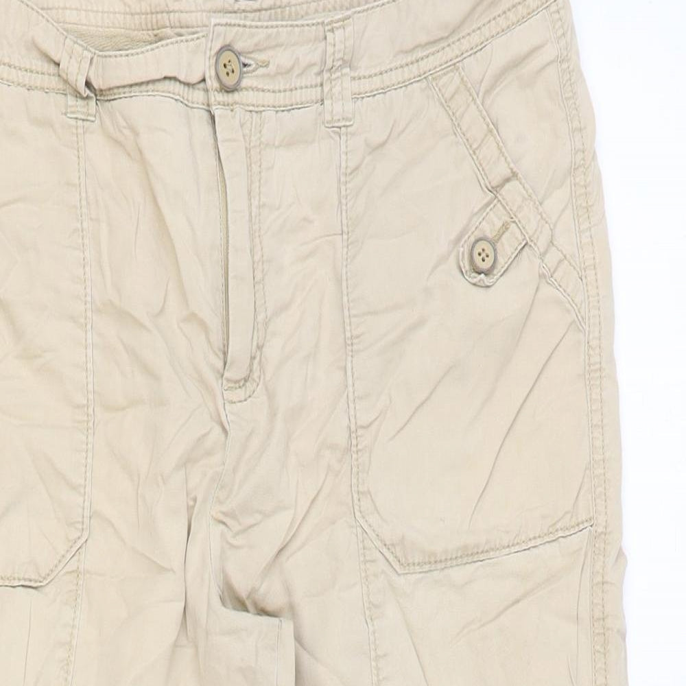 F&F Womens Brown Polyester Pedal Pusher Trousers Size 30 in Regular Zip