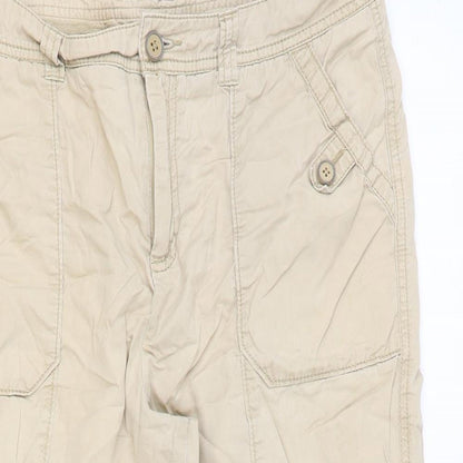 F&F Womens Brown Polyester Pedal Pusher Trousers Size 30 in Regular Zip