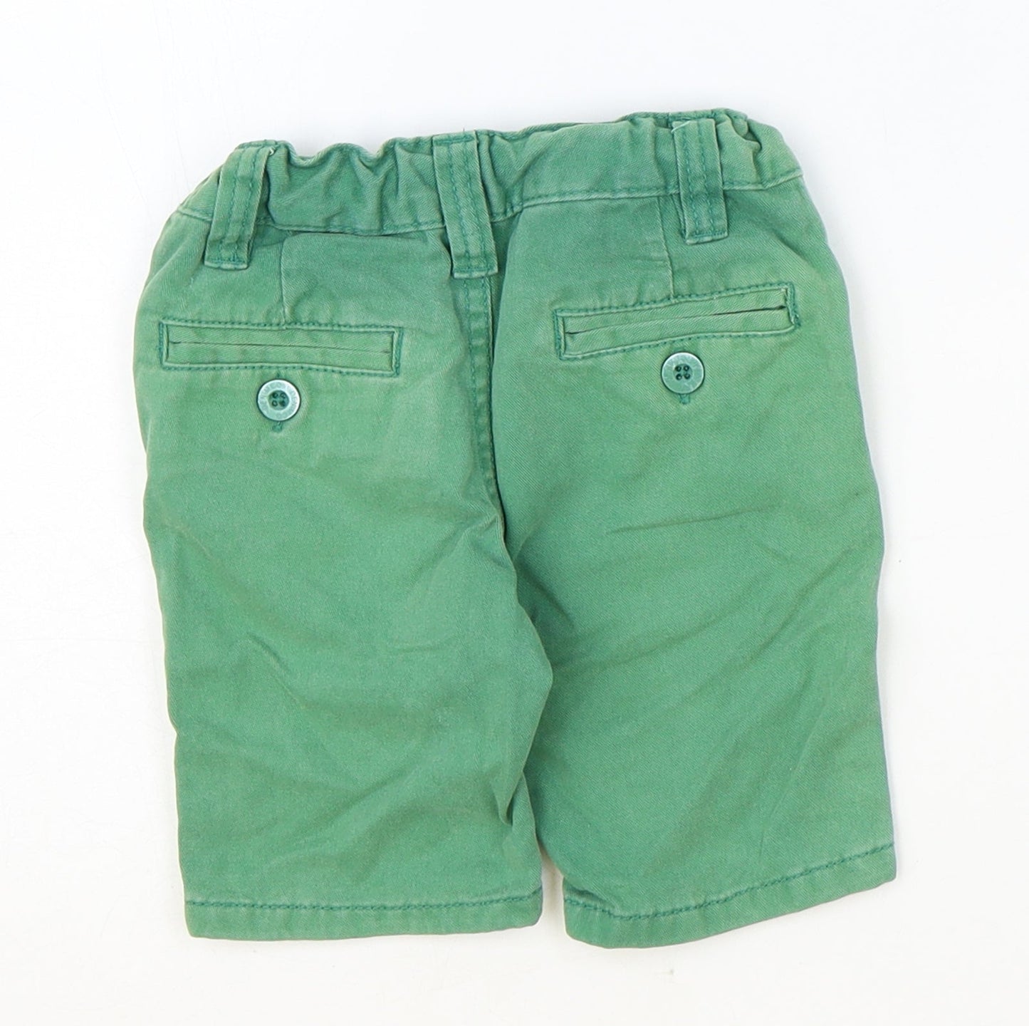 Denim & Co. Boys Green Cotton Cropped Jeans Size 12-18 Months Zip