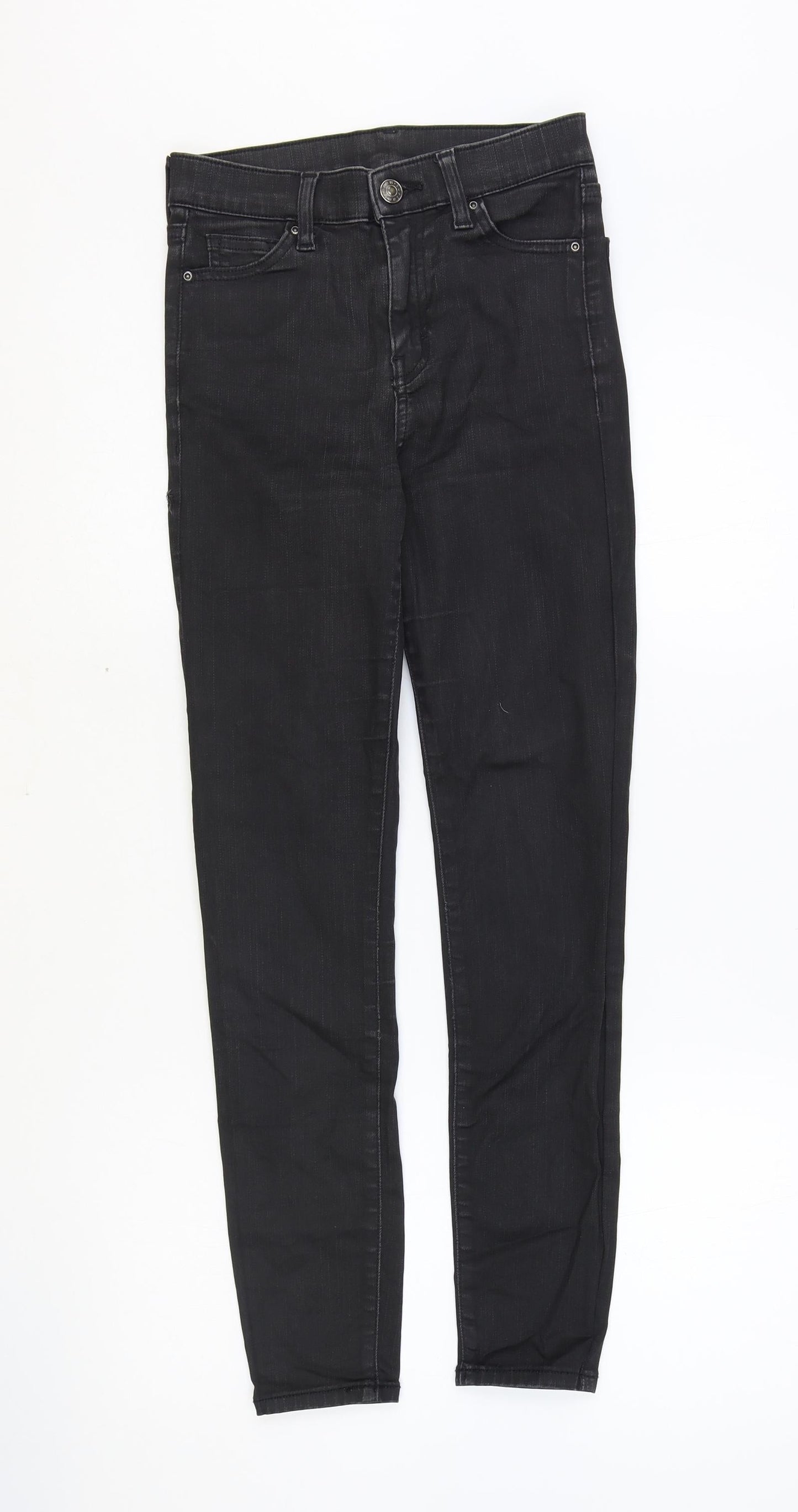 Topshop Womens Black Cotton Skinny Jeans Size 26 in Regular Zip