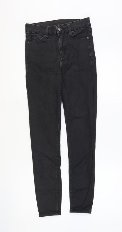 Topshop Womens Black Cotton Skinny Jeans Size 26 in Regular Zip