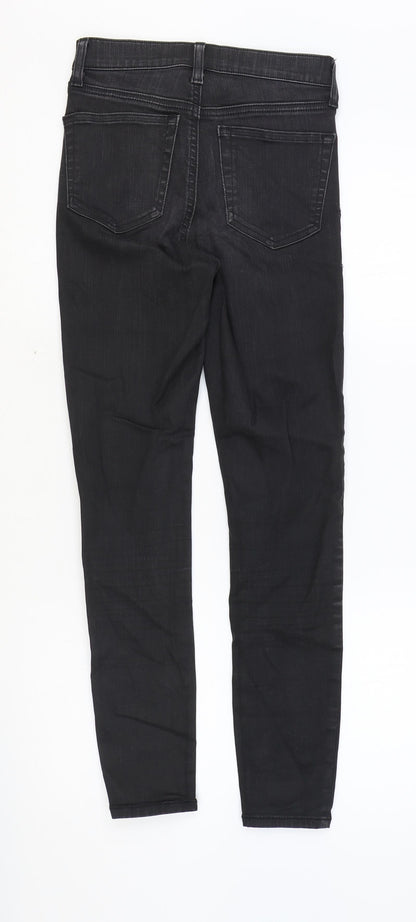 Topshop Womens Black Cotton Skinny Jeans Size 26 in Regular Zip