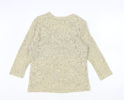Womens UK Size 14 Gerry Weber Beige Basic T-Shirt