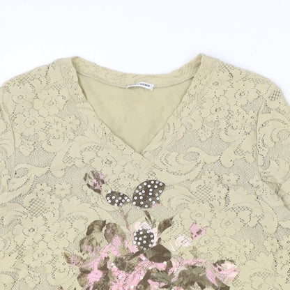 Womens UK Size 14 Gerry Weber Beige Basic T-Shirt