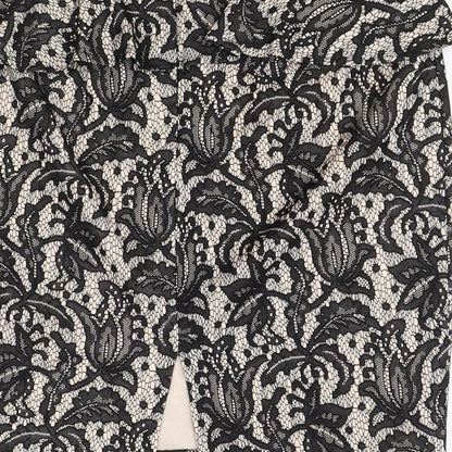 Oasis Womens Black Floral Polyester Straight & Pencil Skirt Size 14 Zip