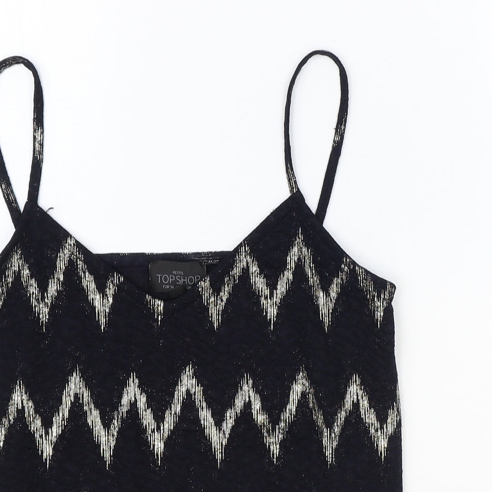 Womens UK Size 6 Topshop Black Basic Tank