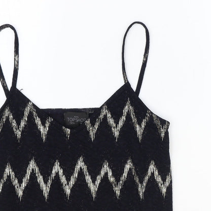 Womens UK Size 6 Topshop Black Basic Tank