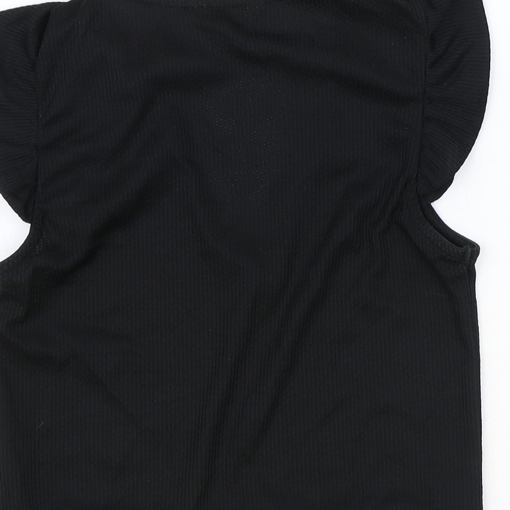 Miss Selfridge Womens Black Polyester Basic Tank Size 8 V-Neck