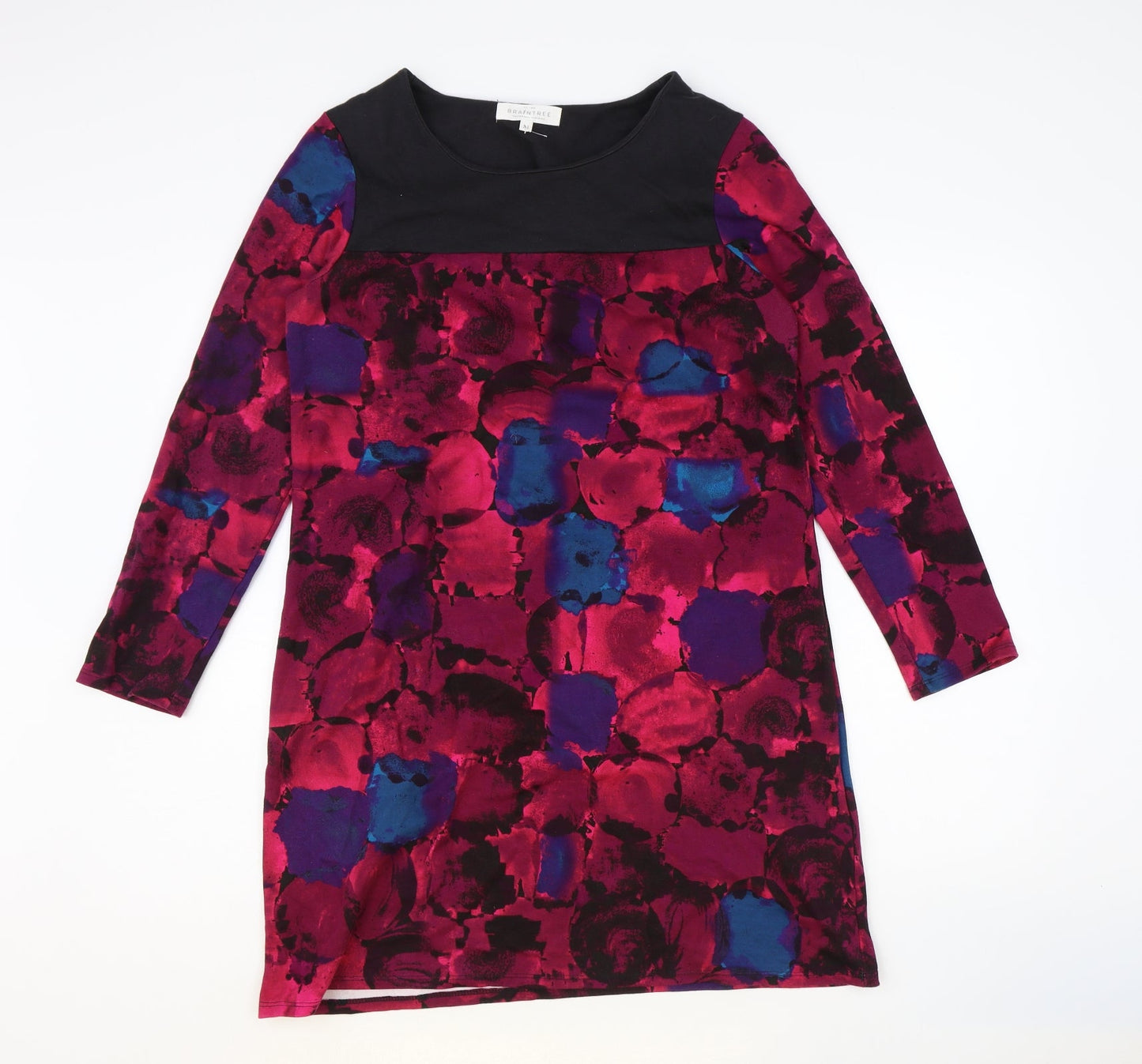 Braintree Womens Pink Geometric Cotton Shift Size M Round Neck Pullover