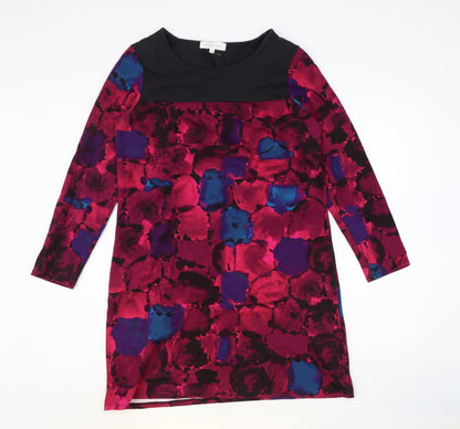 Braintree Womens Pink Geometric Cotton Shift Size M Round Neck Pullover