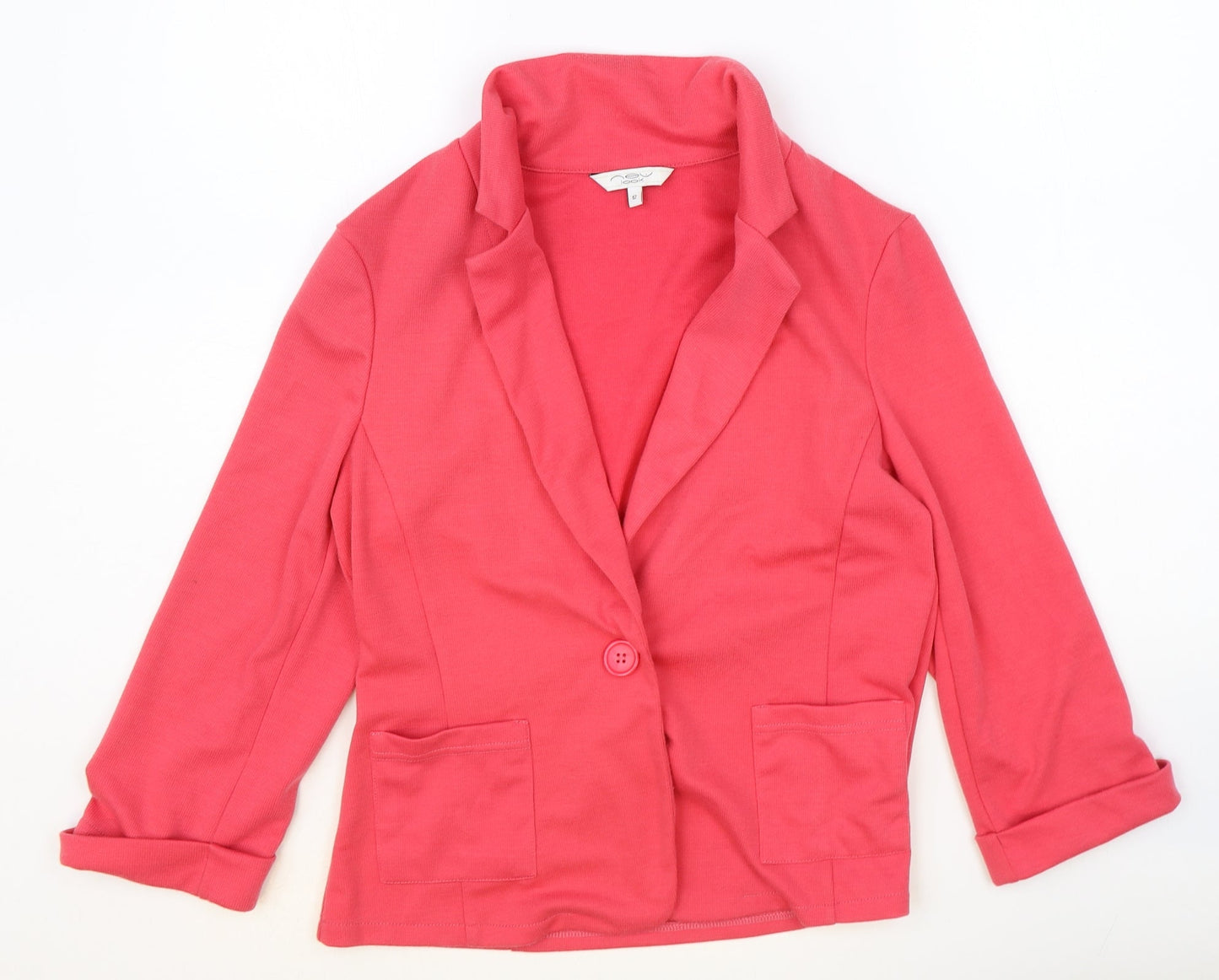 New Look Womens Pink Polyester Jacket Blazer Size 10