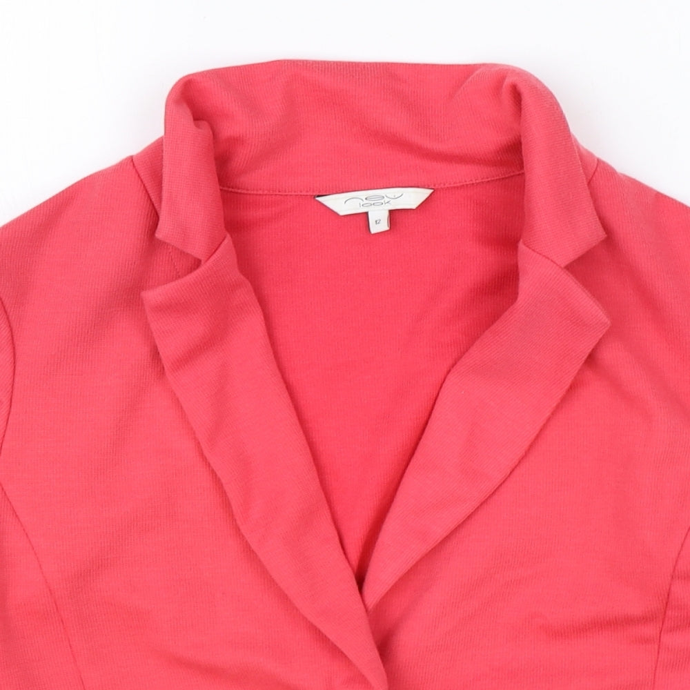 New Look Womens Pink Polyester Jacket Blazer Size 10