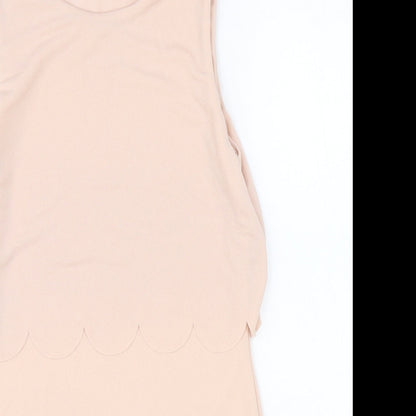 Boohoo Womens Pink Polyester Mini Size 14 Round Neck Pullover