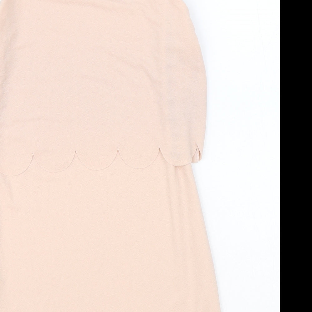 Boohoo Womens Pink Polyester Mini Size 14 Round Neck Pullover