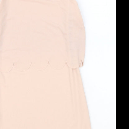 Boohoo Womens Pink Polyester Mini Size 14 Round Neck Pullover