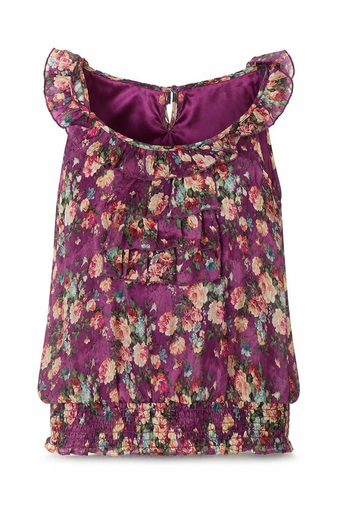 Womens UK Size S Purple Purple Basic Tank