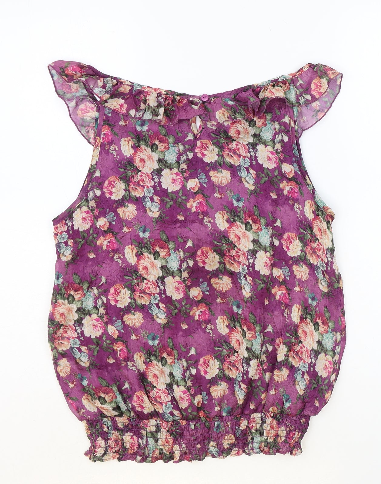 Womens UK Size S Purple Purple Basic Tank
