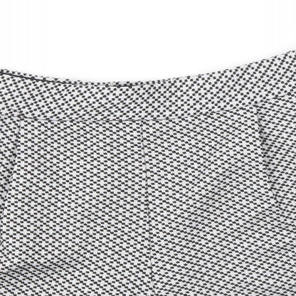 Miss Selfridge Womens Black Geometric Polyester Hot Pants Shorts Size 10 Regular Zip