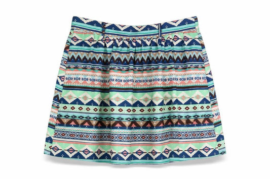 Band of Gypsies Womens Multicoloured Geometric Polyester Skater Skirt Size M