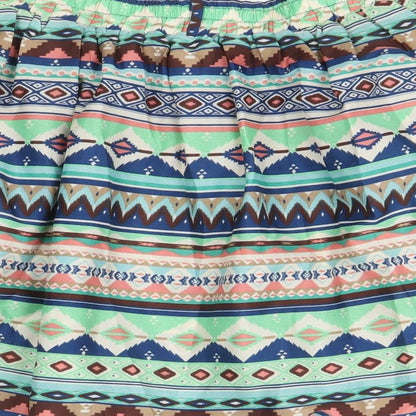 Band of Gypsies Womens Multicoloured Geometric Polyester Skater Skirt Size M