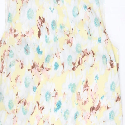 Marks and Spencer Womens Multicoloured Geometric Polyester Shift Size 12 Boat Neck Zip