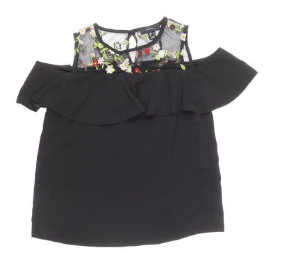 Womens UK Size 10 Atmosphere Black Basic Blouse
