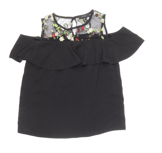 Womens UK Size 10 Atmosphere Black Basic Blouse