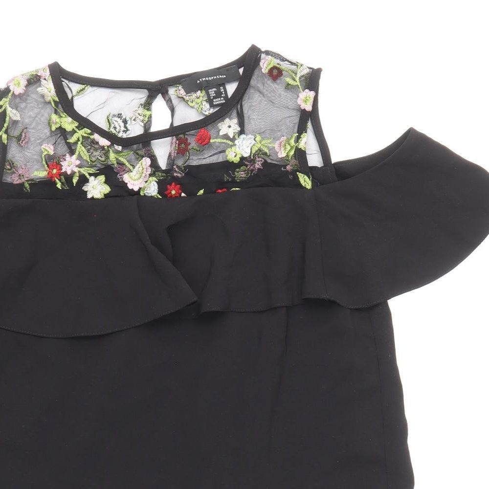 Womens UK Size 10 Atmosphere Black Basic Blouse