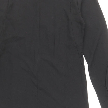 Warehouse Womens Black Polyester Shift Size 10 Round Neck Zip