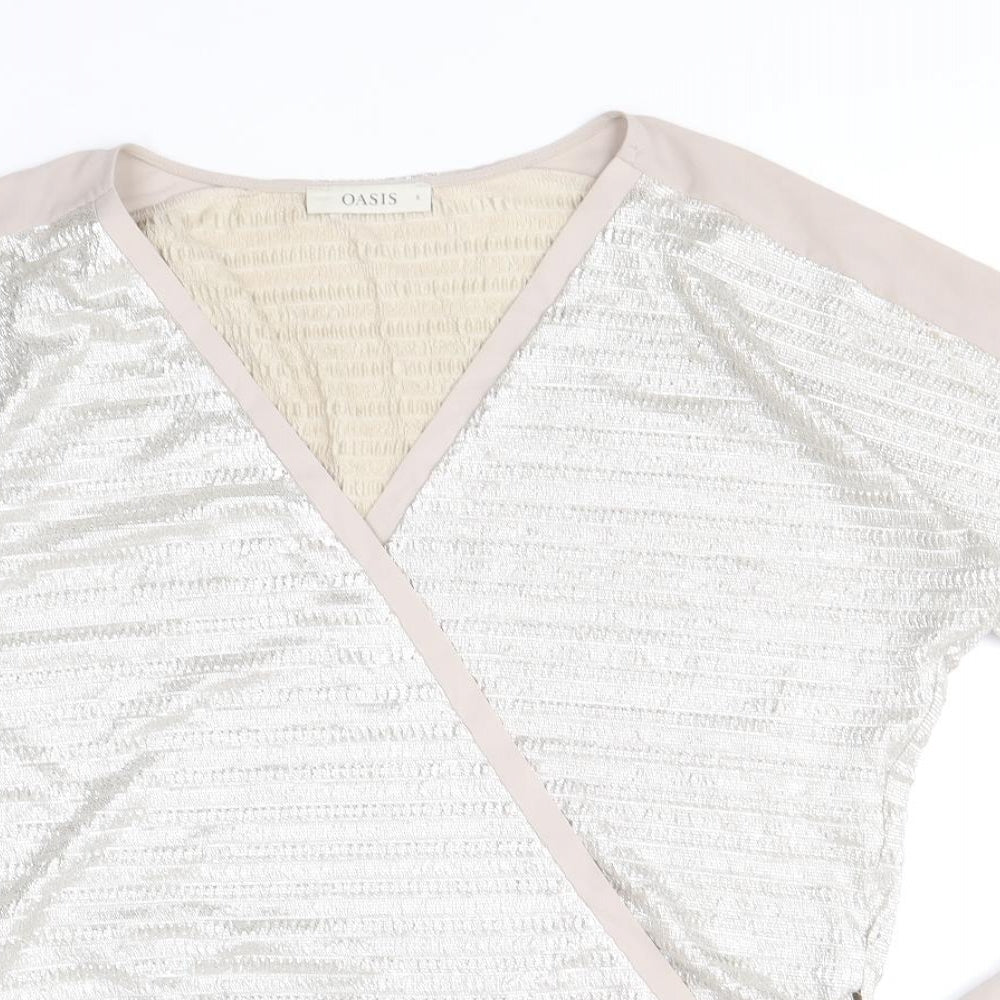 Womens UK Size S Oasis Gold Basic Blouse