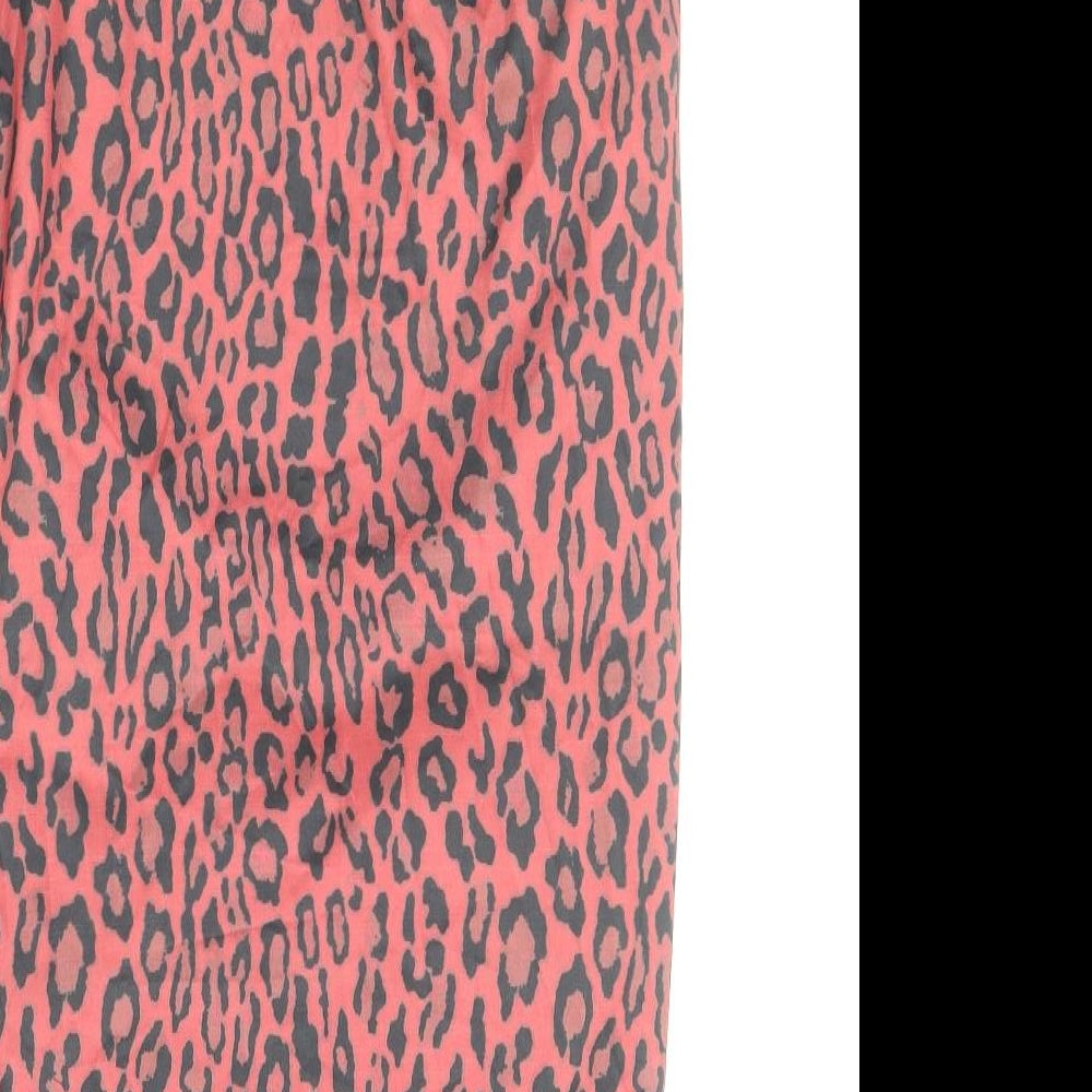 Nakd Womens Red Animal Print Polyester Straight & Pencil Skirt Size M - Leopard Pattern