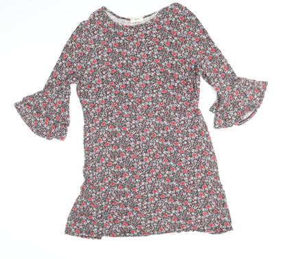 Papaya Womens Multicoloured Floral Viscose Skater Dress Size L Roll Neck Pullover