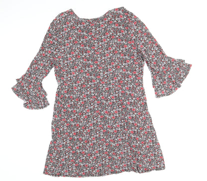 Papaya Womens Multicoloured Floral Viscose Skater Dress Size L Roll Neck Pullover