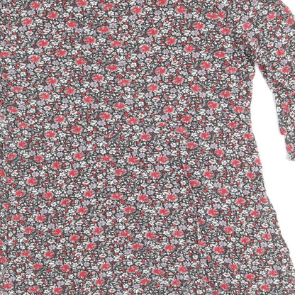 Papaya Womens Multicoloured Floral Viscose Skater Dress Size L Roll Neck Pullover