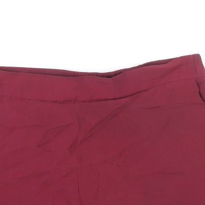 H&M Womens Red Viscose Hot Pants Shorts Size 10 Regular Pull On