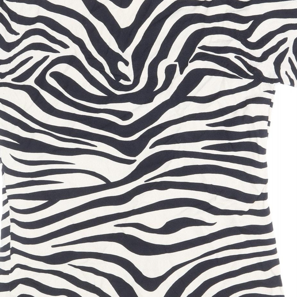 Womens UK Size 8 Sky Designs Black Basic T-Shirt