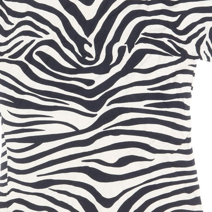 Womens UK Size 8 Sky Designs Black Basic T-Shirt